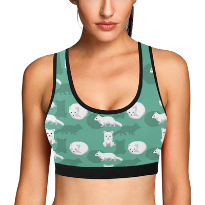 Arctic Fox Pattern Print Design Sports Bra