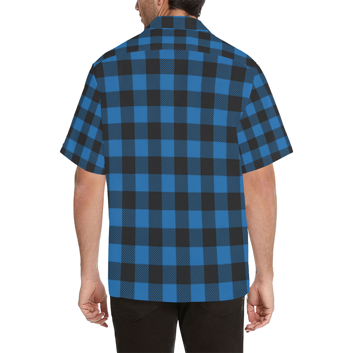 Buffalo check Blue Pattern Print Design 03 Men's Hawaiian Shirt