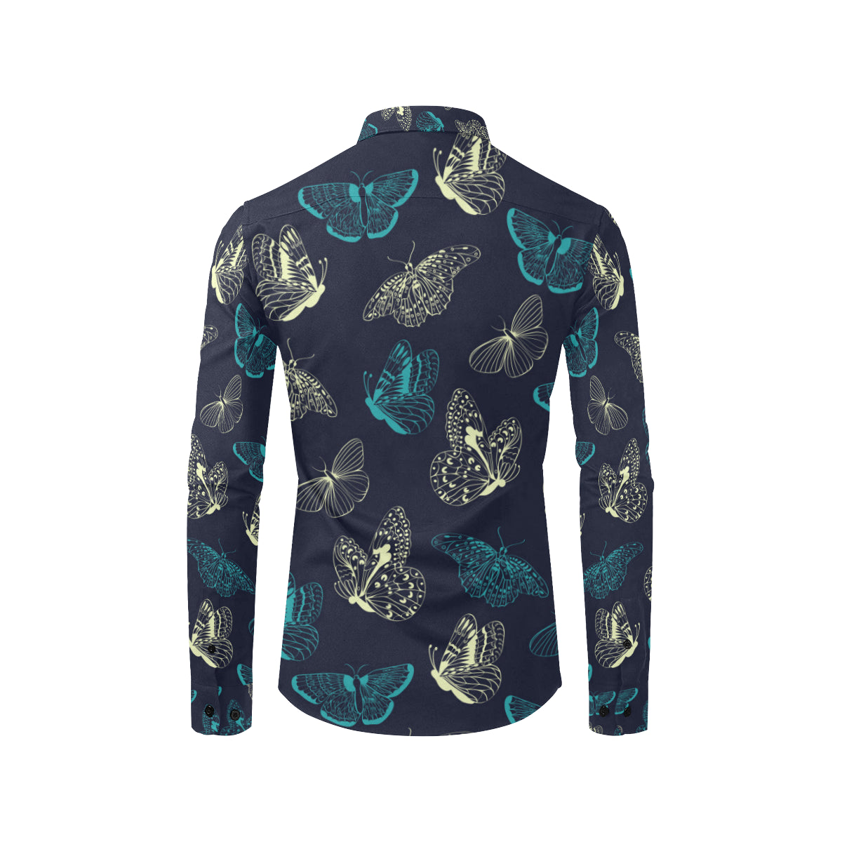 Monarch Butterfly Pattern Print Design 01 Men's Long Sleeve Shirt