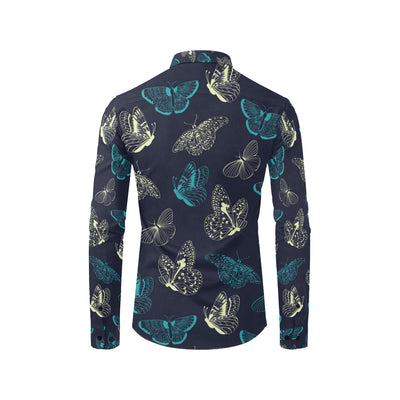 Monarch Butterfly Pattern Print Design 01 Men's Long Sleeve Shirt