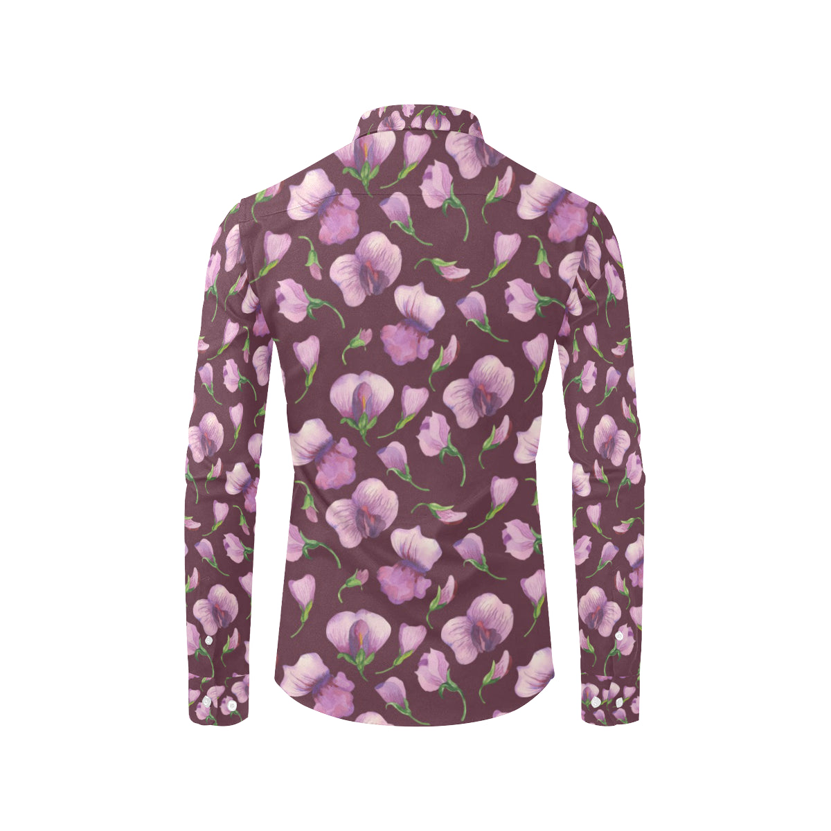 Peony Pattern Print Design PE010 Men's Long Sleeve Shirt