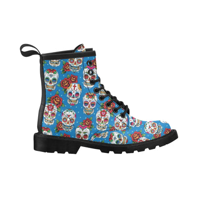 Sugar Skull Rose Pattern Women's Boots