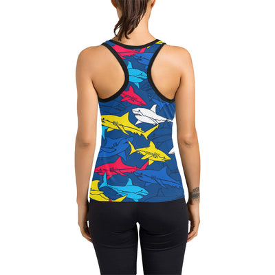 Shark Color Pattern Women's Racerback Tank Top