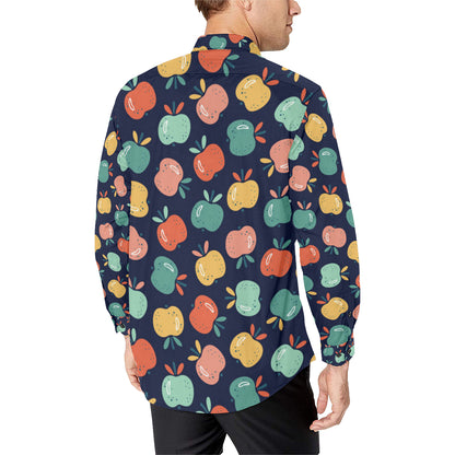 Apple Pattern Print Design AP09 Men's Long Sleeve Shirt