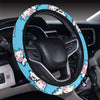 Cow Pattern Print Design 01 Steering Wheel Cover with Elastic Edge