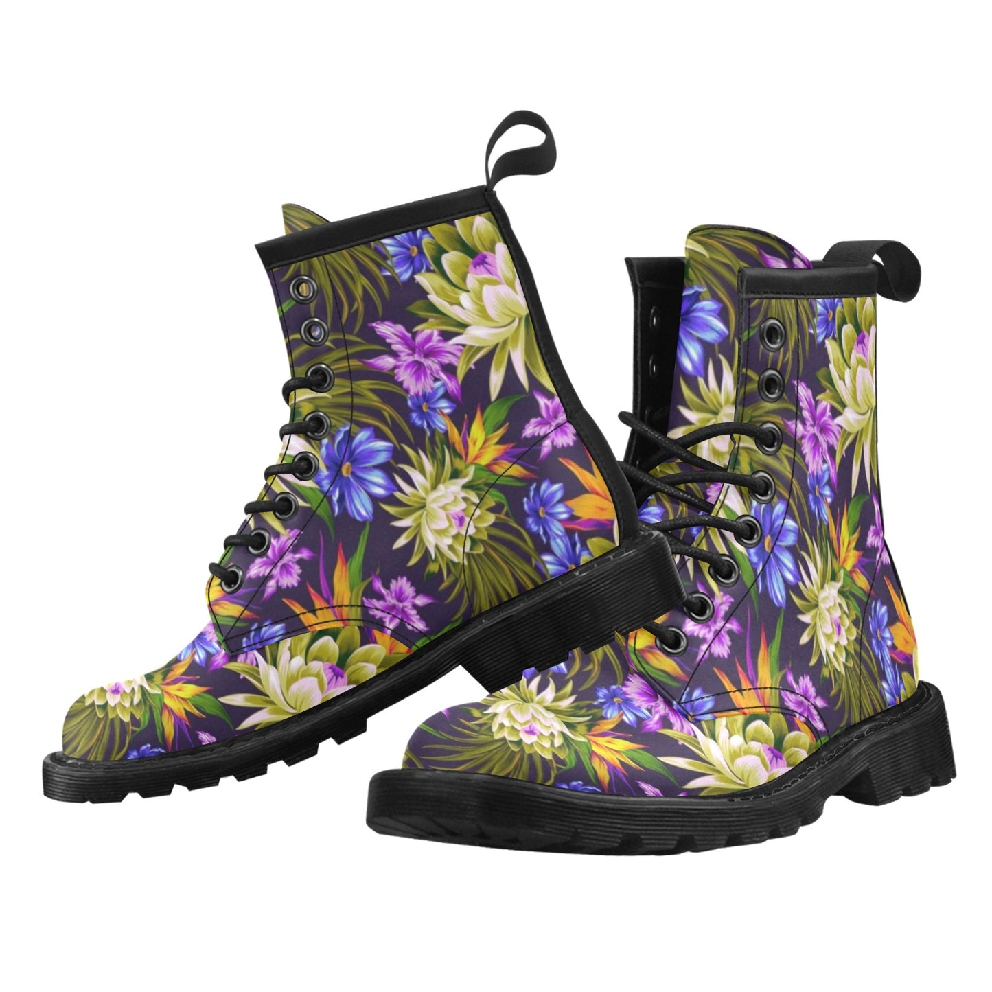 Water Lily Pattern Print Design WL08 Women's Boots