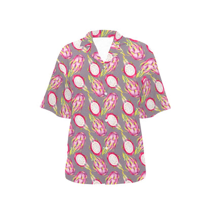 Dragonfruit Pattern Print Design DF03 Women's Hawaiian Shirt