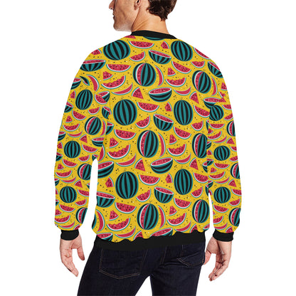 Watermelon Pattern Print Design WM02 Men Long Sleeve Sweatshirt