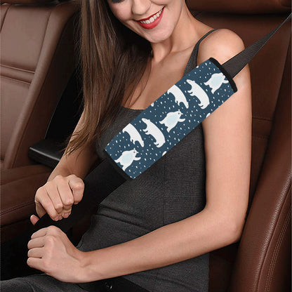 Polar Bear Pattern Print Design A02 Car Seat Belt Cover