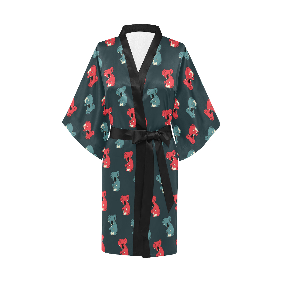 Koala Pattern Print Design 02 Women's Short Kimono