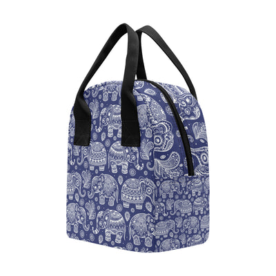 White Elephant Mandala Insulated Lunch Bag