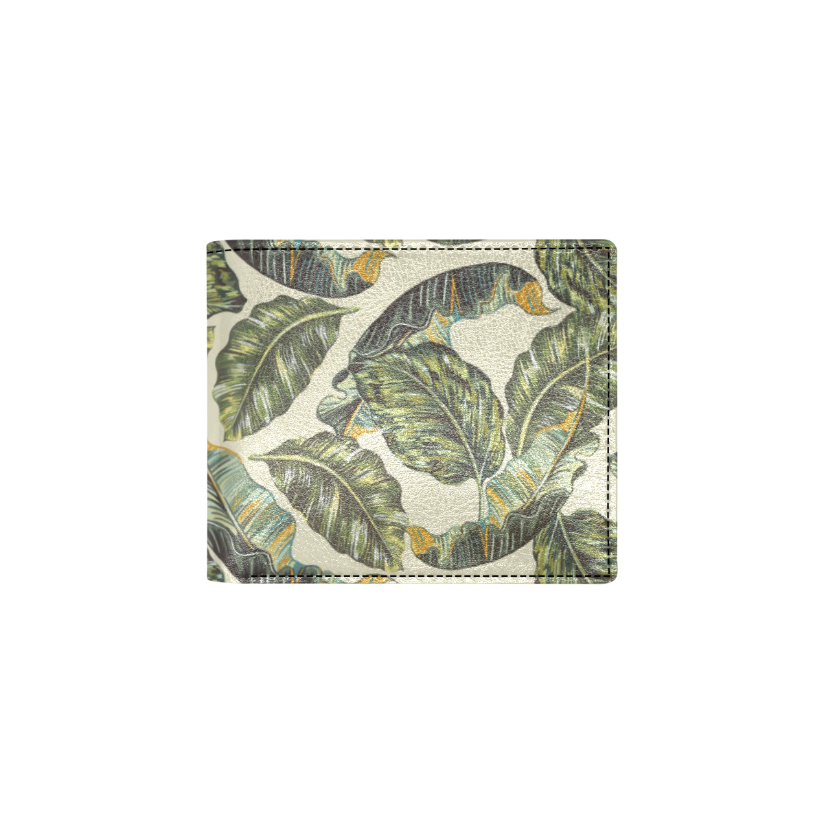 Banana Leaf Pattern Print Design BL08 Men's ID Card Wallet