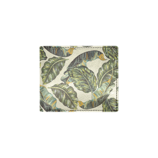 Banana Leaf Pattern Print Design BL08 Men's ID Card Wallet