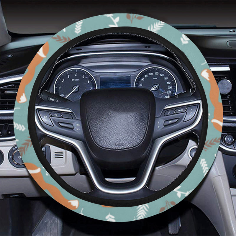 Fox Forest Print Pattern Steering Wheel Cover with Elastic Edge