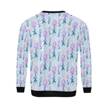Lilac Pattern Print Design LI05 Men Long Sleeve Sweatshirt