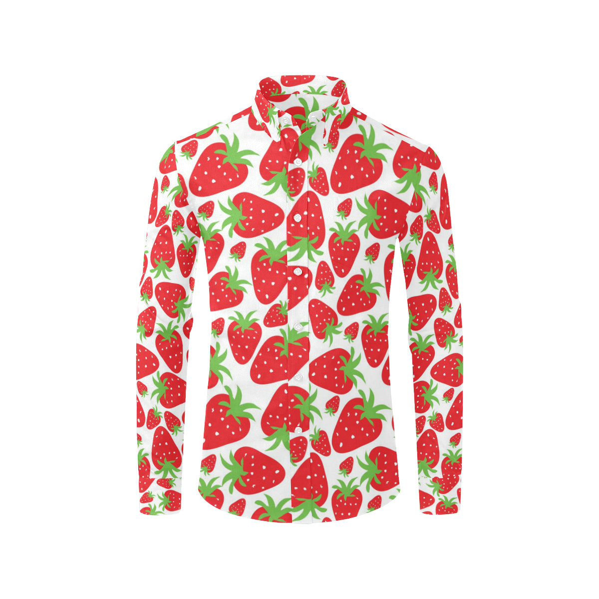 Strawberry Pattern Print Design SB01 Men's Long Sleeve Shirt