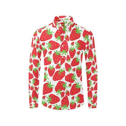Strawberry Pattern Print Design SB01 Men's Long Sleeve Shirt