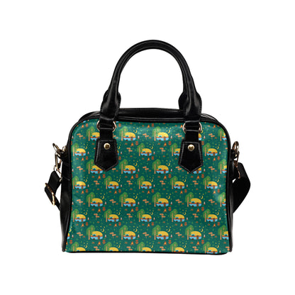 Camping Camper Pattern Print Design 06 Shoulder Handbag