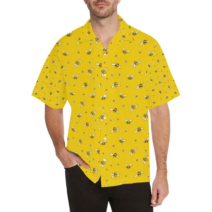 Bee Pattern Print Design 05 Men's Hawaiian Shirt