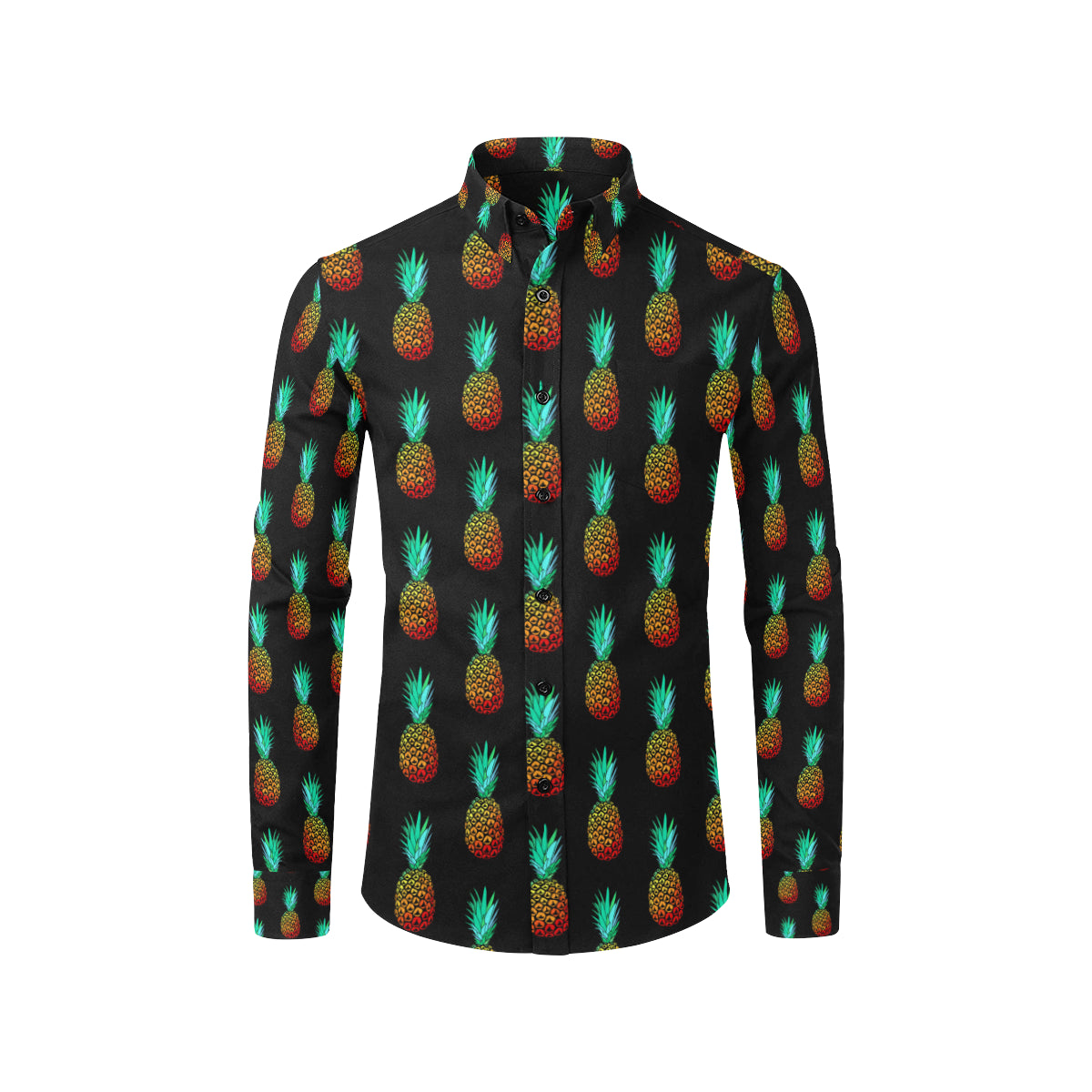 Pineapple Pattern Print Design A05 Men's Long Sleeve Shirt