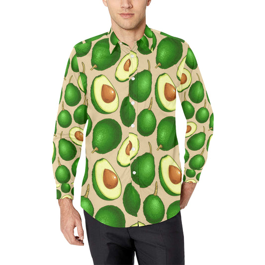 Avocado Pattern Print Design AC010 Men's Long Sleeve Shirt