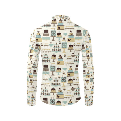 Cake Pattern Print Design 02 Men's Long Sleeve Shirt
