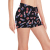 Lipstick Pattern Print Design LT01 Yoga Shorts