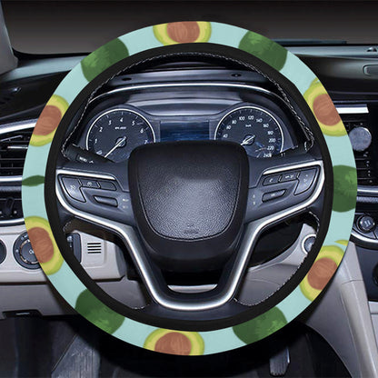 Avocado Pattern Print Design 04 Steering Wheel Cover with Elastic Edge