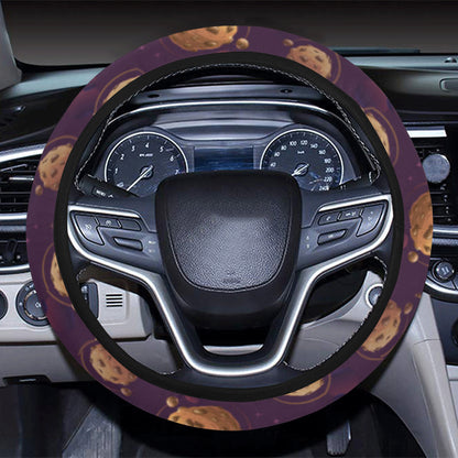 Cookie Pattern Print Design 03 Steering Wheel Cover with Elastic Edge