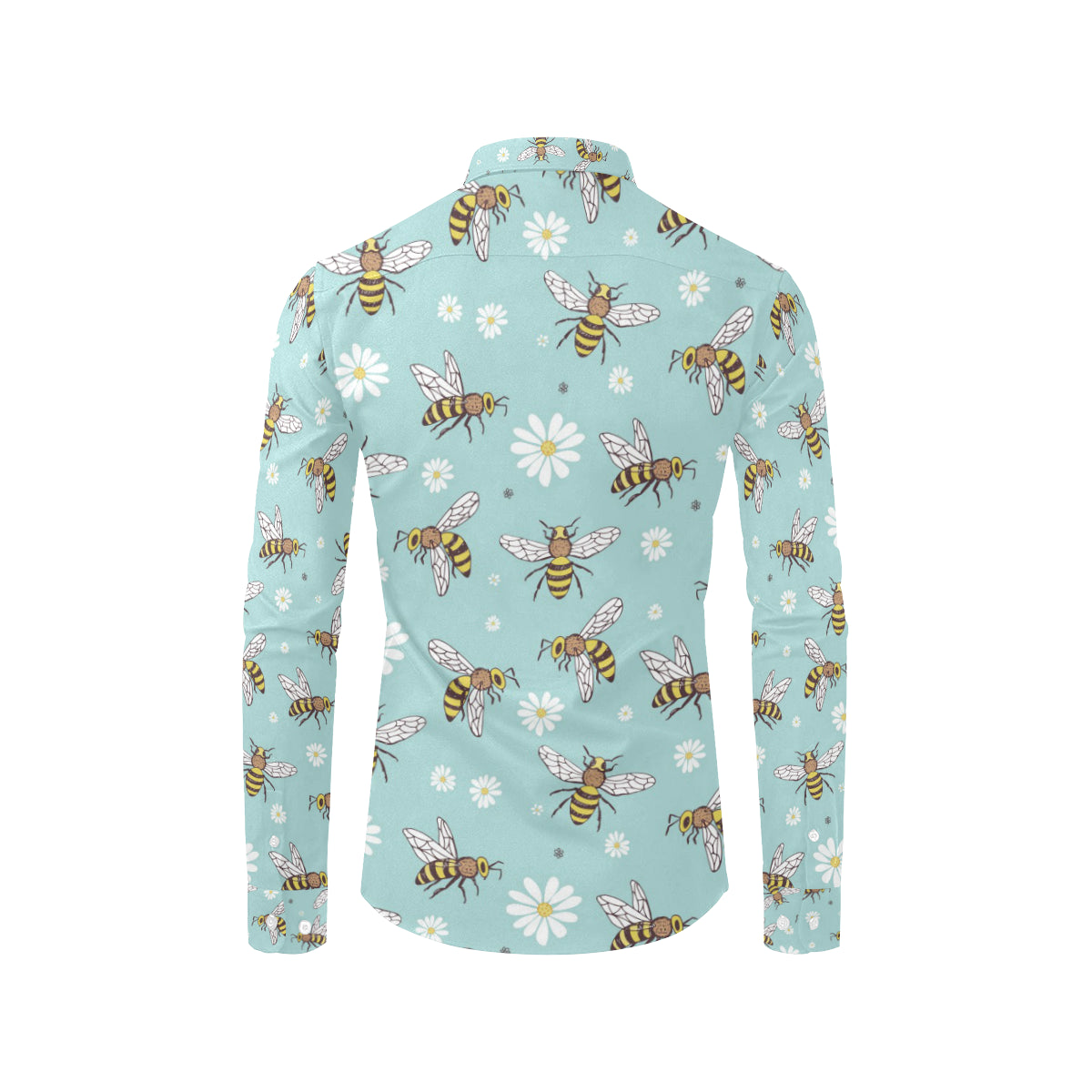 Bee Pattern Print Design BEE010 Men's Long Sleeve Shirt