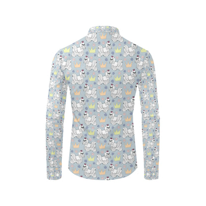 Maltese Pattern Print Design 04 Men's Long Sleeve Shirt