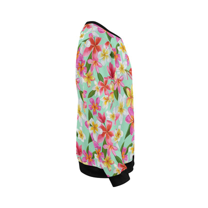 Plumeria Pattern Print Design PM014 Men Long Sleeve Sweatshirt