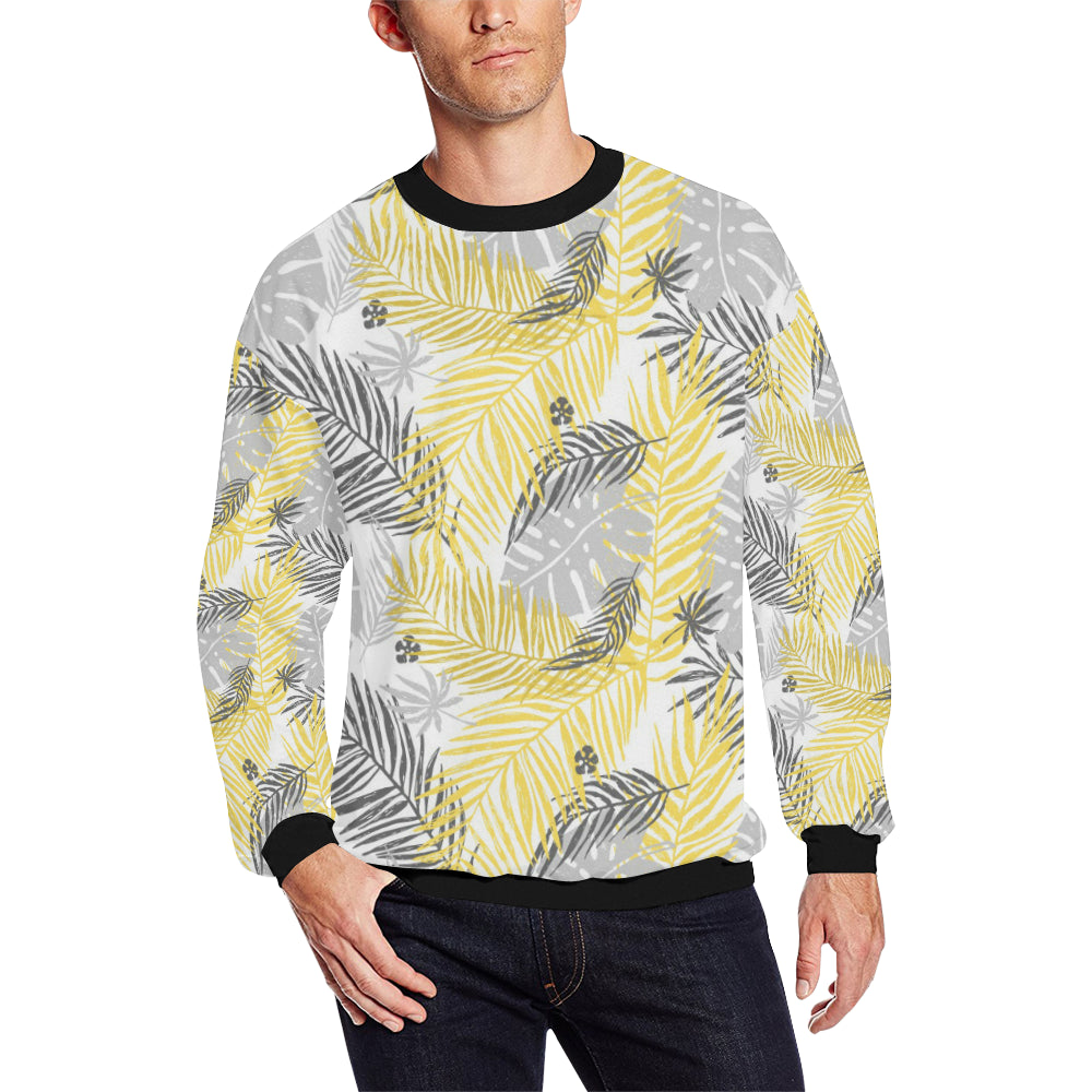 Palm Leaves Pattern Print Design PL012 Men Long Sleeve Sweatshirt