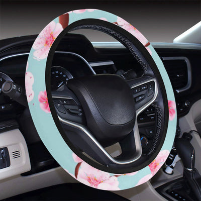 Cherry Blossom Pattern Print Design CB04 Steering Wheel Cover with Elastic Edge