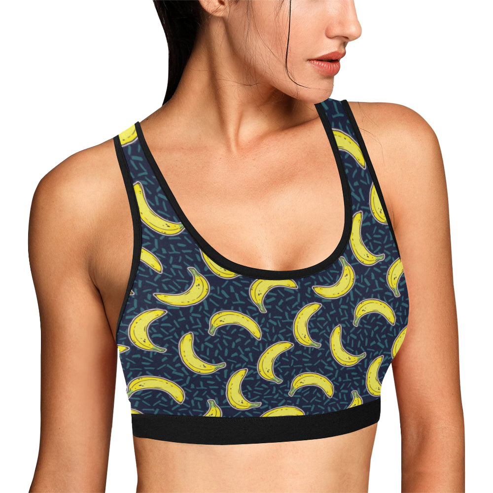 Banana Pattern Print Design BA09 Sports Bra