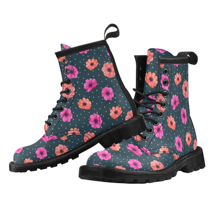 Anemone Pattern Print Design AM08 Women's Boots