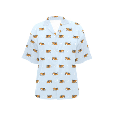 Beagle Pattern Print Design 06 Women's Hawaiian Shirt