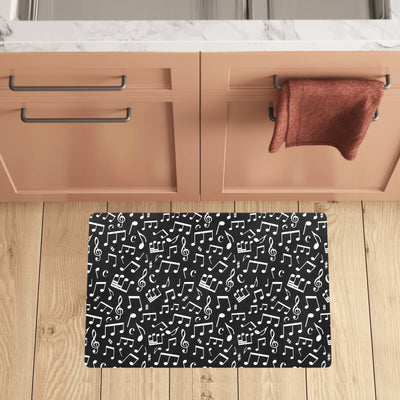 Music Note Black white Themed Print Kitchen Mat