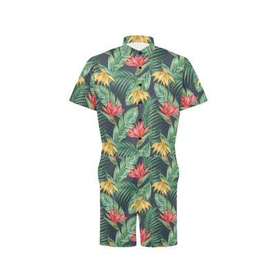 Bird Of Paradise Pattern Print Design BOP09 Men's Romper