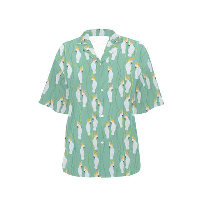 Cockatoo Pattern Print Design 01 Women's Hawaiian Shirt