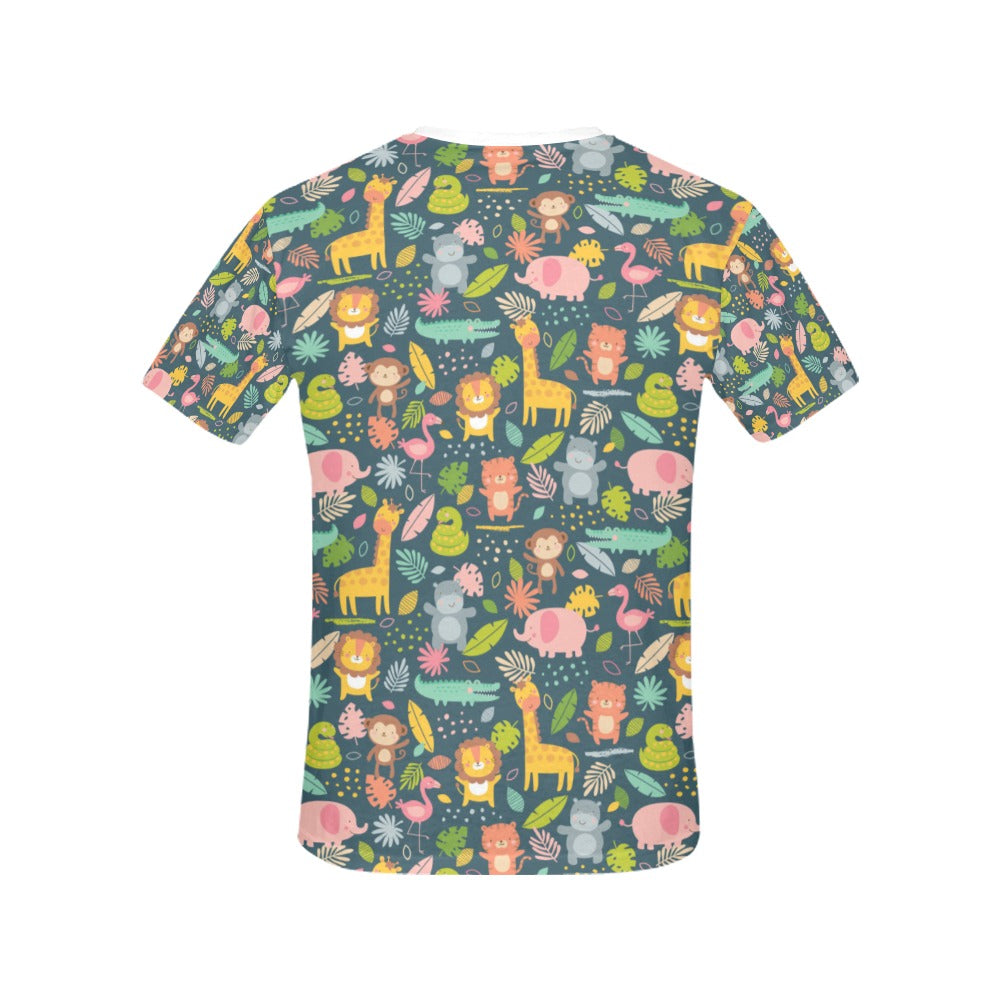 Safari Animal Cartoon Print Design LKS305 Women's  T-shirt