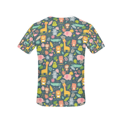 Safari Animal Cartoon Print Design LKS305 Women's  T-shirt