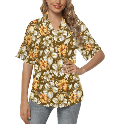 Lily Pattern Print Design 01 Women's Hawaiian Shirt