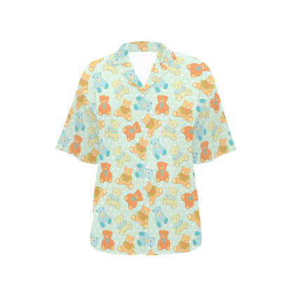 Bear Pattern Print Design 02 Women's Hawaiian Shirt