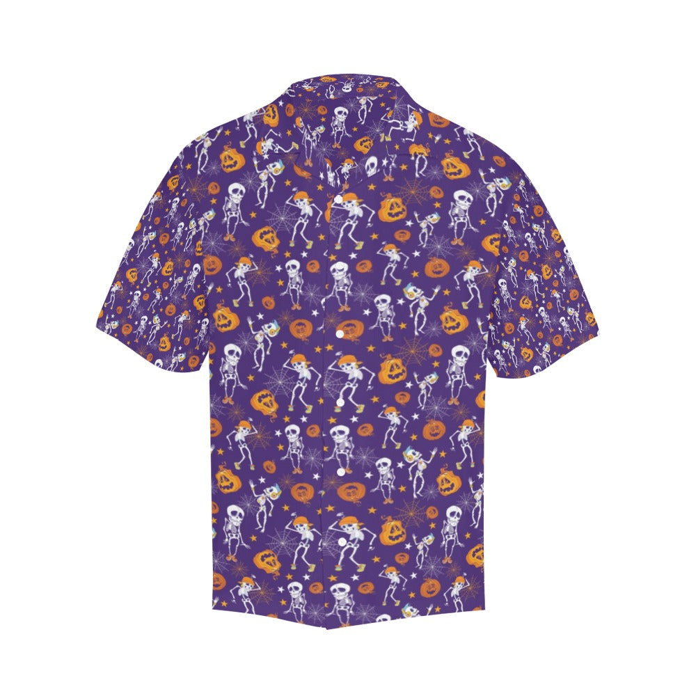 Skeleton Halloween Dance Print Design LKS304 Men's Hawaiian Shirt
