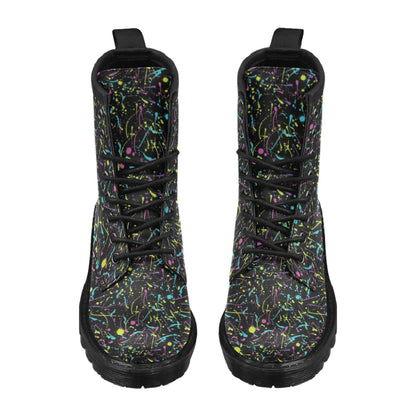 Splatter Multicolor Print Design LKS302 Women's Boots