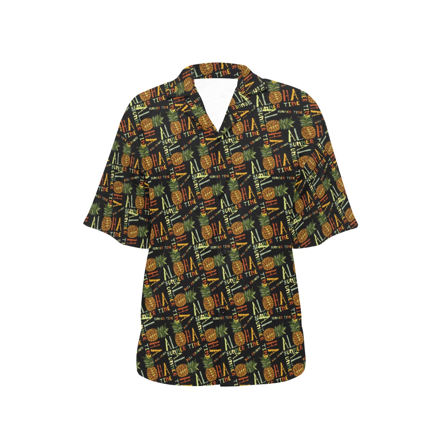 Aloha Hawaii Time Design Themed Print Women's Hawaiian Shirt