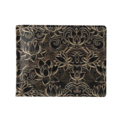 Lotus Gold Mandala Design Themed Men's ID Card Wallet