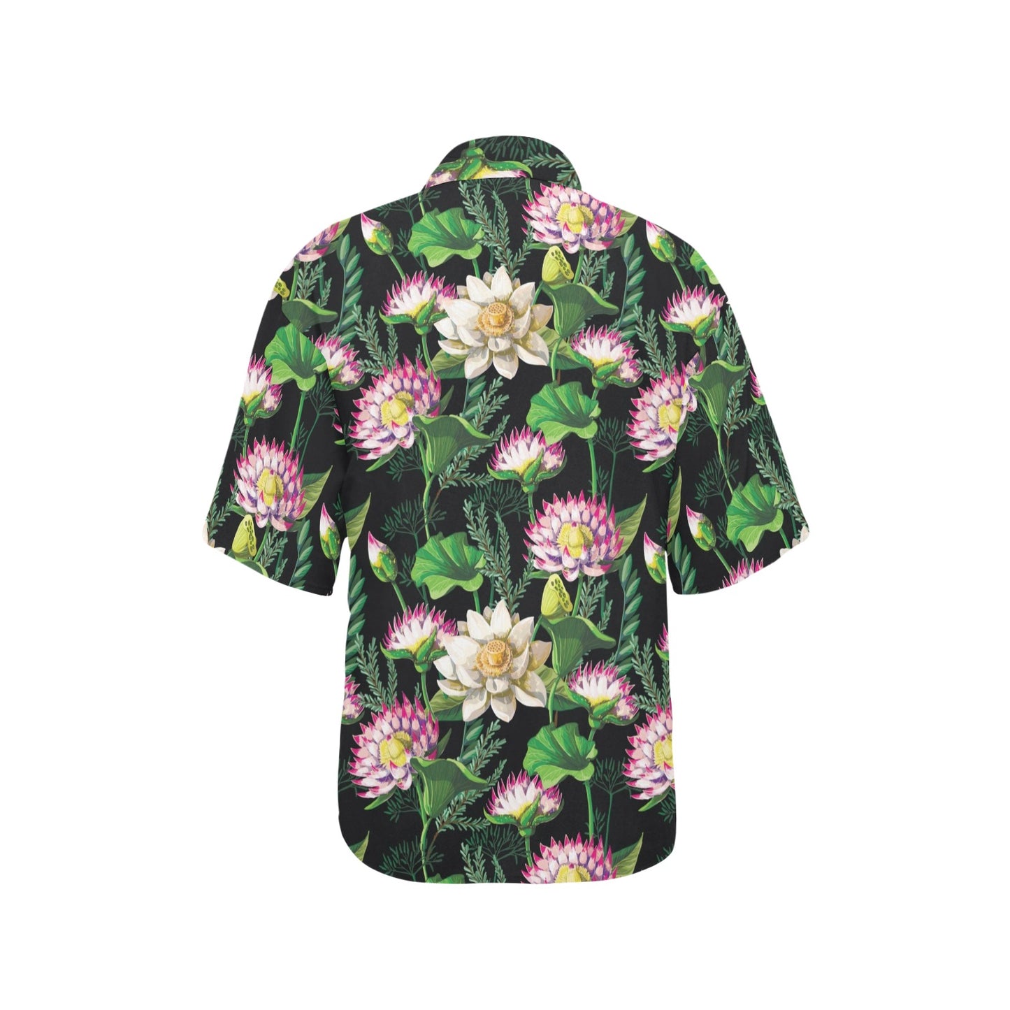 Water Lily Pattern Print Design WL010 Women's Hawaiian Shirt