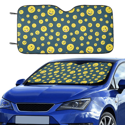 Smiley Face Emoji Print Design LKS301 Car front Windshield Sun Shade